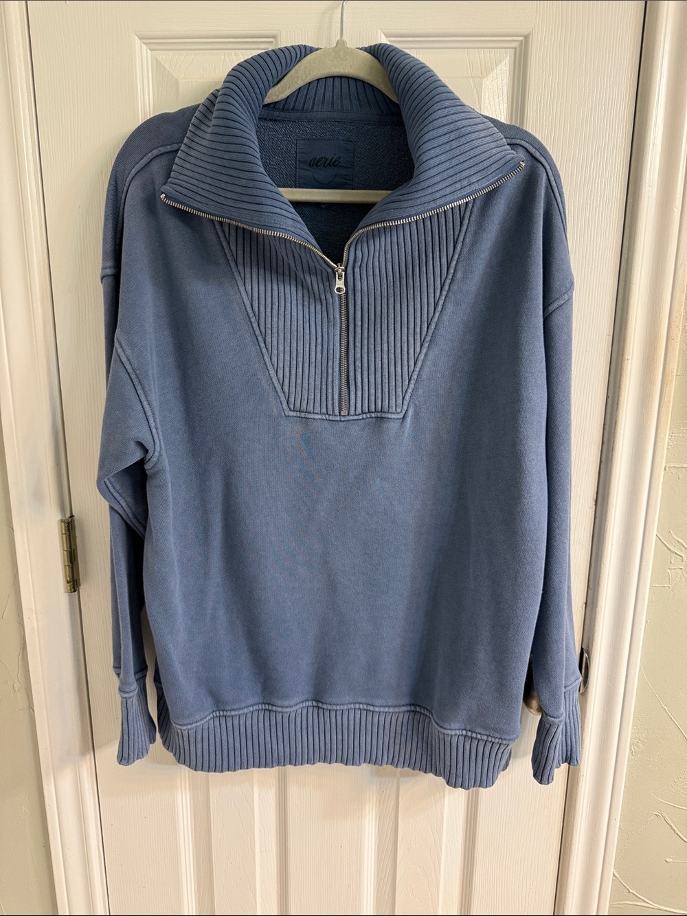 aerie Women’s  Quarter-Zip Pullover Sweater - Dusty Blue
